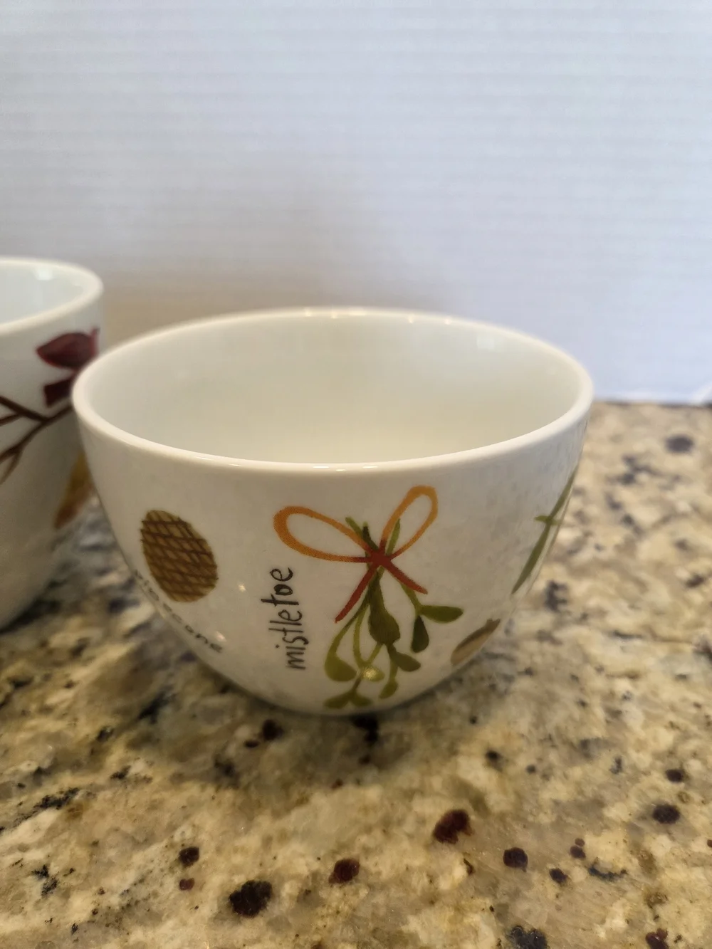 Crate & Barrel WINTER COLLAGE Christmas Nesting Bowls Set Of 3 Holiday Snack